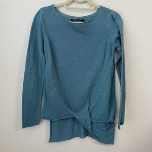 Peruvian Connection Sweater Womens Size Medium Pullover Pima Cotton Blue